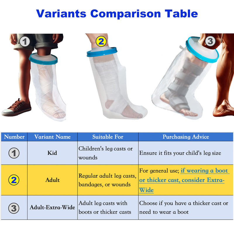 100% Waterproof Leg Cast Cover for Showering, Reusable Adult Short Leg Cast Protector, Cast Covers for Shower Leg, Cast Bag for Shower, Cast Cover for Showering Foot - BeesActive Australia