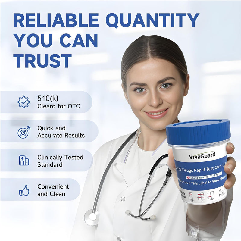 VivaGuard 12 Panel Multi-Drug Test Kit,at Home Drug Test Cup for All Drugs,Home Use Drug Test Kit Screening Cups for Urine,(AMP,BAR,BUP,BZO,COC,MDMA,MET,MOP丨OPI,MTD,OXY,PCP,THC)-[1 Pack] 1/BOX