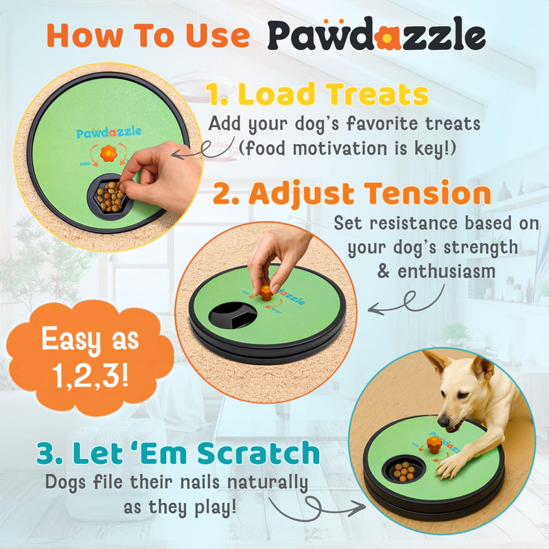Dog Nail Scratch Board with Treat Box - Interactive Dog Scratch Pad for Nails with Built-in Reward System | Non-Slip Base & Extra Sand Paper Sheet Included, Stress-Free File Board for Pets - BeesActive Australia