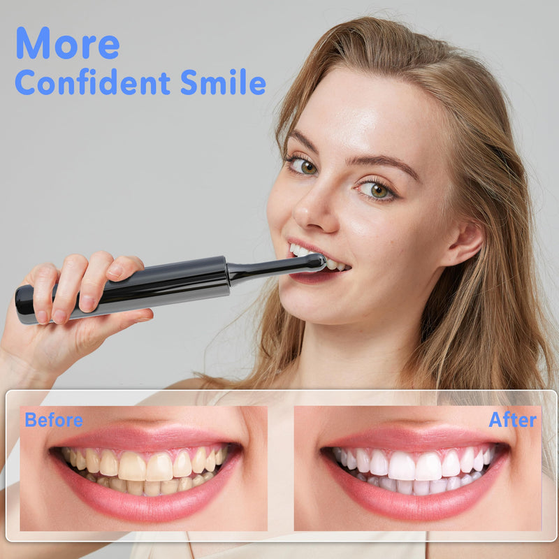 Electric Tooth Polisher, Plaque Remover for Teeth Whitening, Teeth Polishing Kits 4 Speed Modes，Rechargeable Dental Polisher for Cleaning, Waterproof Tooth Polish Tools with 5 Brush Heads& LED Light - BeesActive Australia