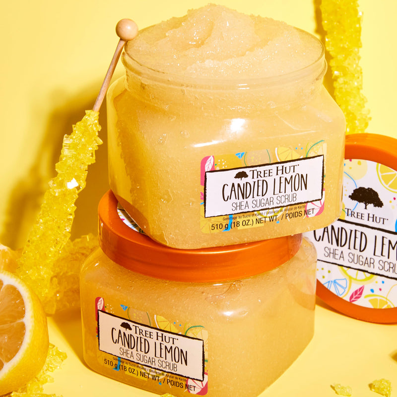 Tree Hut Shea Sugar Scrub Candied Lemon, 18oz, Ultra Hydrating and Exfoliating Scrub for Nourishing Essential Body Care Skin Exfoliant - BeesActive Australia