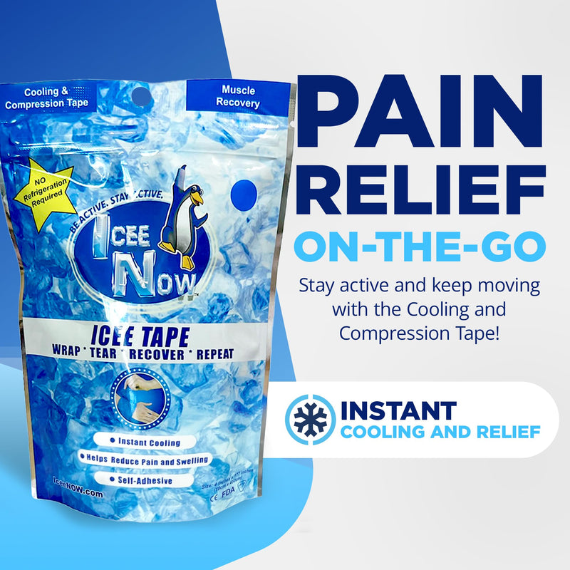 ICEE Tape – Self-Adhering Compression Wrap, Instant Cooling Sensation, No Refrigeration Needed (Blue) Blue - BeesActive Australia