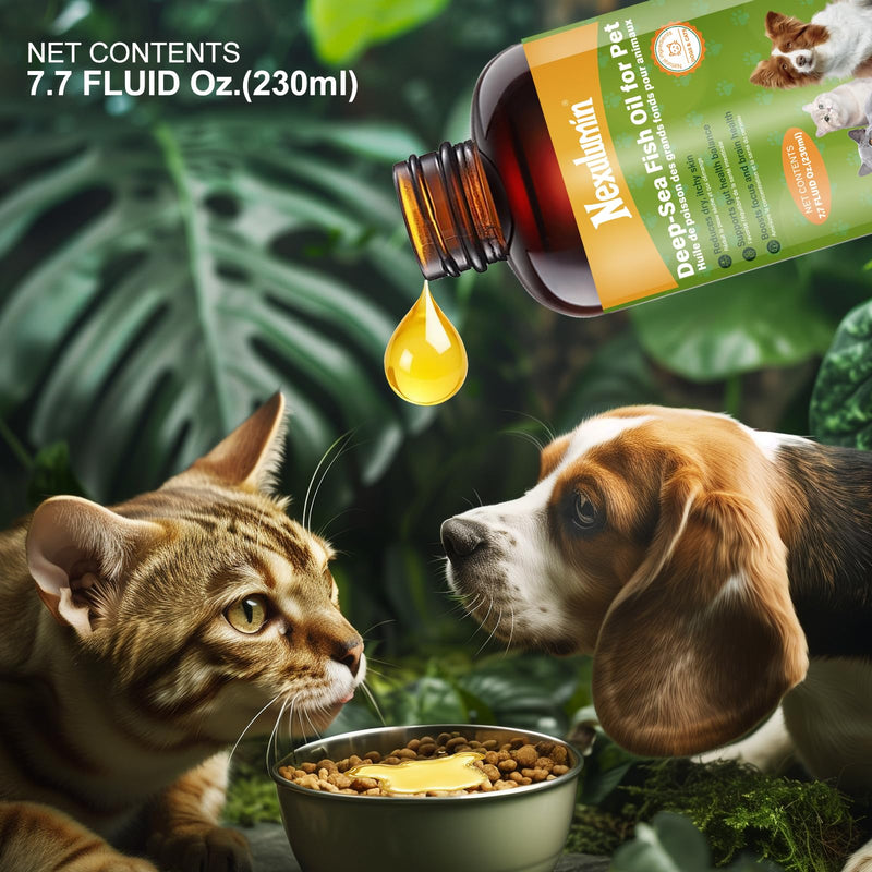 Salmon Oil for Dogs and Cats - Natural Omega-3 - Skin and Coat Care - Liquid Pet Food Supplement - Provides Fatty Acids for Joint Function - (230ml/1 Bottle) 2