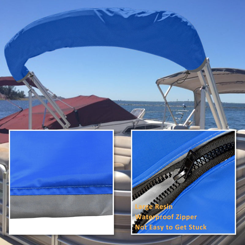 Kintaki Bimini top Boot Cover, Suitable for 3-4 Bows Bimini Tops, Design with Light Hole Bimini Top Cover, 600D Waterproof Bimini Storage Boot blue L 68-88IN