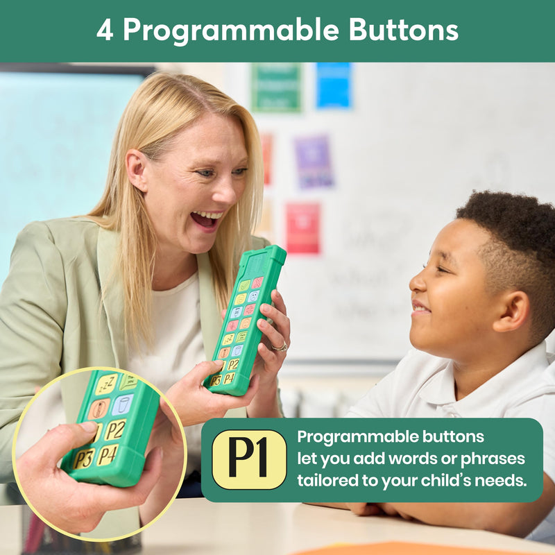 AAC Device for Autism - AAC Communication Device for Nonverbal Kids and Adults - 4 Programmable and 12 Pre Set Iconic Buttons with Adjustable Volume - Used in Classrooms for Speech Therapy Talkaroo Aid