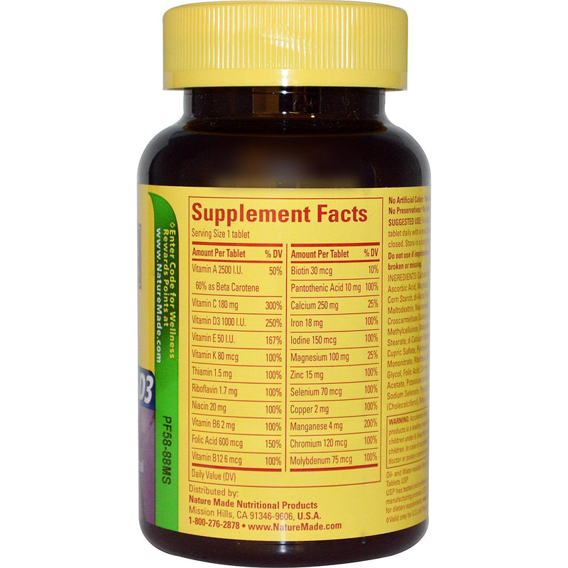 Nature Made Women's Multivitamin Tablets, 90 Count for Daily Nutritional Support