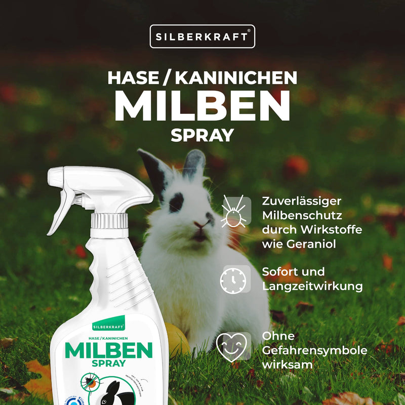 Silberkraft mite spray rabbit/rabbit 500 ml, reliable mite protection for hares, rabbits and other rodents, efficient and guaranteed helpful anti-mite agent - BeesActive Australia