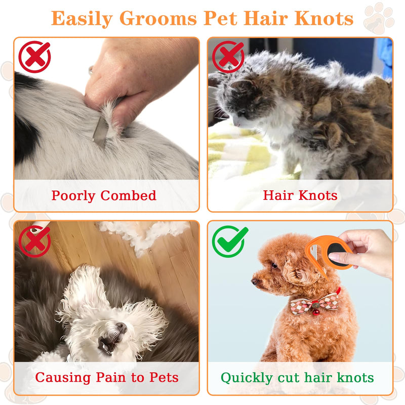 Knotting Comb for Cats, Pet Hair Removal Tool, Multifunctional Dog Comb for Dog, Cat Grooming Supplies, Cat Knot Remover, Pet Knot Opener, Pet Grooming Supplies for Grooming Loose Knotted Hai 2PCS - BeesActive Australia