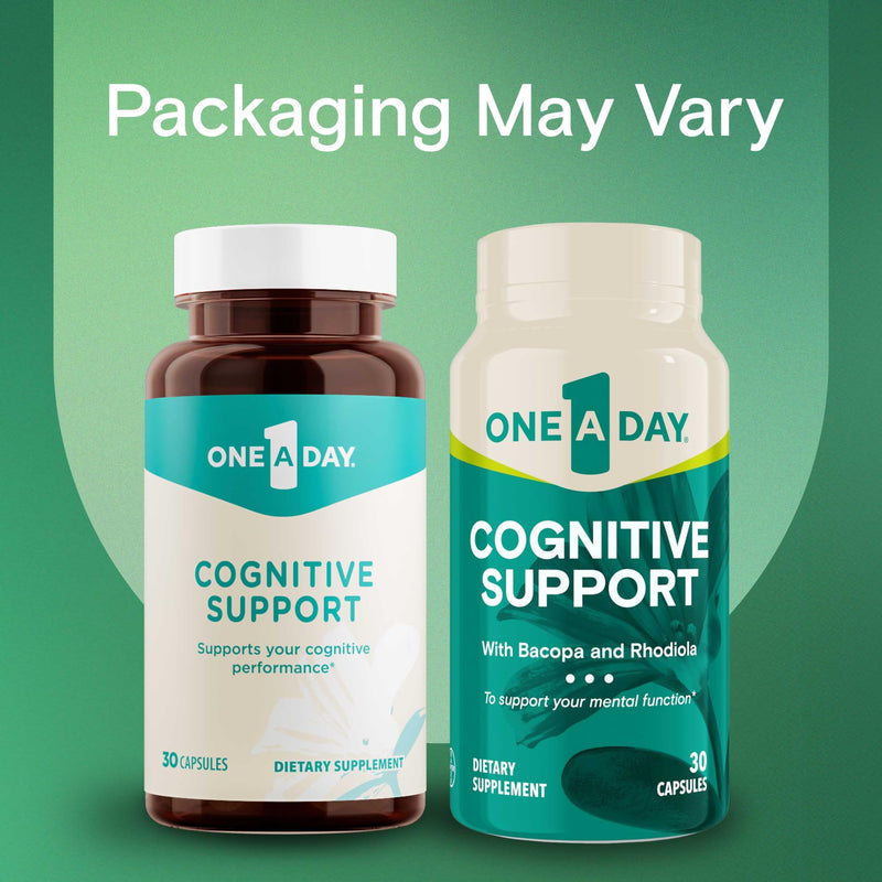 One A Day Cognitive Supplement ‚Äì Brain Supplement to Support Cognitive Performance for Men and Women with Bacopa. Also includes Rhodiola, & Holy Basil, 30 Capsules (Packaging May Vary) 30 Count (Pack of 1)