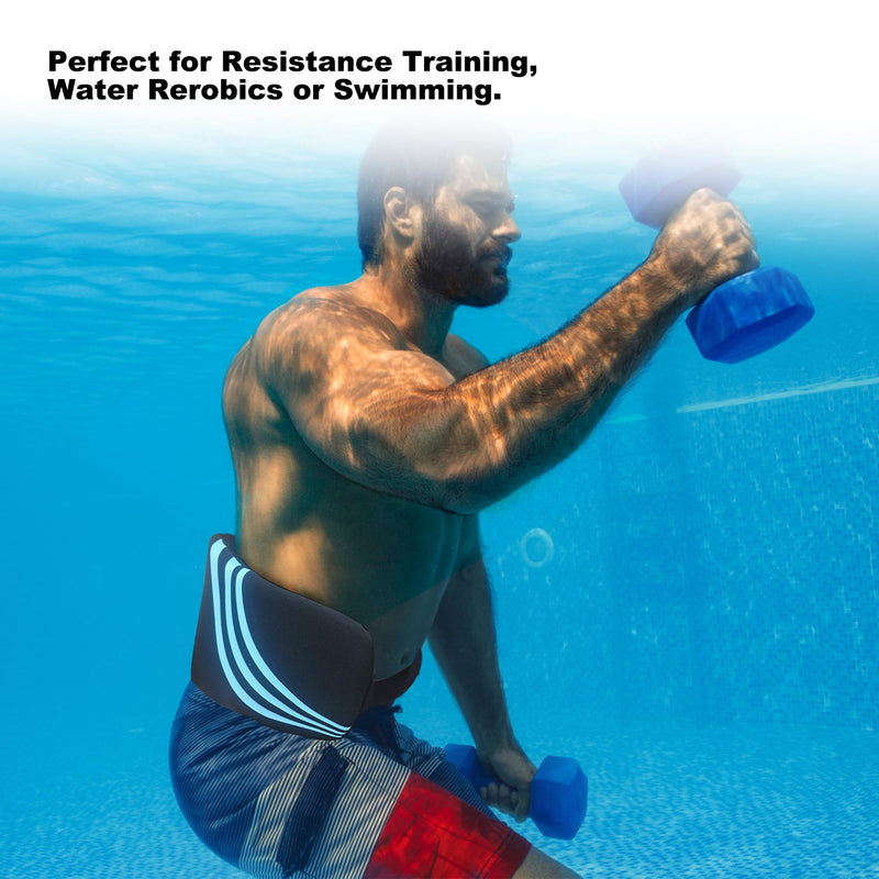Flotation Swim Belt for Adults,Pool Exercise Equipment for Adults,Fitness Deluxe,Flotation Swimming Belt,Pool Weights for Water Exercise,Water Aerobic Equipment M Black - BeesActive Australia