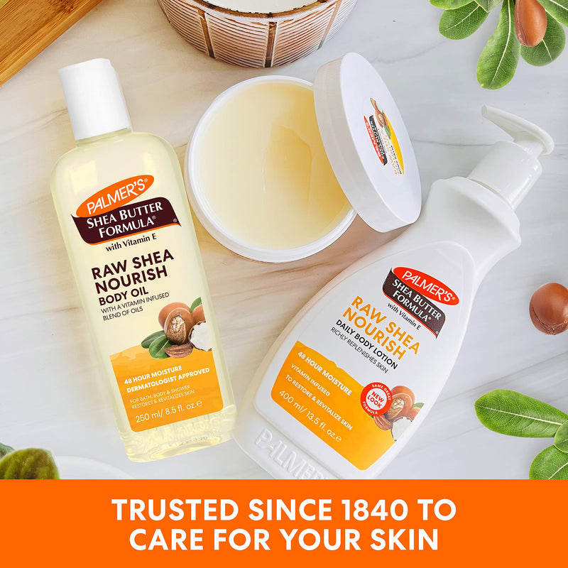 Palmer's Shea Formula Raw Shea Body Oil with Vitamin E, Deep Body Moisturizer to Soothe & Nourish Dry, Sensitive & Eczema-Prone Skin, 8.5 oz 8.5 Fl Oz (Pack of 1)