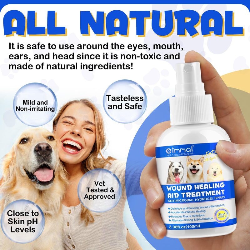 Pet Wound Healing Spray| Dogs, Cats, Horses, Skin Aid Spray for Cats and Dogs | First Aid Spray for Wound Care | Healing on Cuts, Hot Spot, Burns, Skin Irritation, for Relief & Treatment |100m - BeesActive Australia