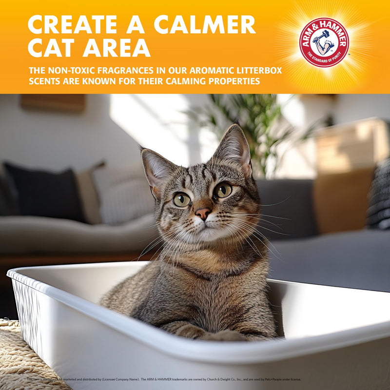 Arm & Hammer Cat Litter Deodorizing Crystals with Baking Soda Calming Litter Box Odor Eliminator Dissolving Crystals for Litter Odor Control Chamomile Scent 15 OZ Single Routine Litter Freshener Calming - Chamomile 15 Ounce (Pack of 1)