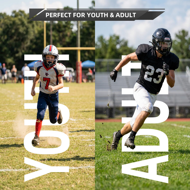 4 Pack Football Mouth Guards with Strap - Breathable Lip Protector Mouthpiece with Case for Football Players, Comfortable Wide Opening Design (Black/White/Blue/Green) - Perfect for Youth & Adult