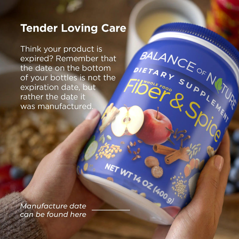Balance of Nature Fiber & Spice, Psyllium, Flax & Turmeric, 30 Servings | Made with Psyllium Husk, Flax Seed, Turmeric, Apple to Support Digestive Health and Everyday Wellness 14 Ounce (Pack of 1)