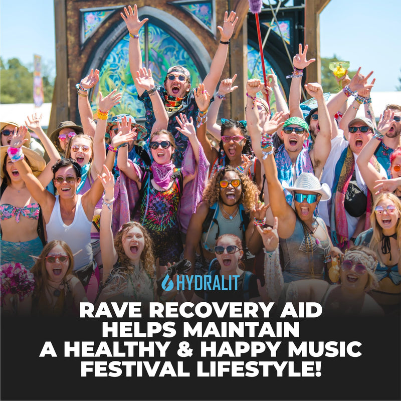Rave Recovery Aid Vitamins After Party Relief Pills Music Festival Accessories Rave Essential No 5-HTP Supplement Electrolytes Hydration Better Mornings Serotonin Energy Hangover 120 Capsules