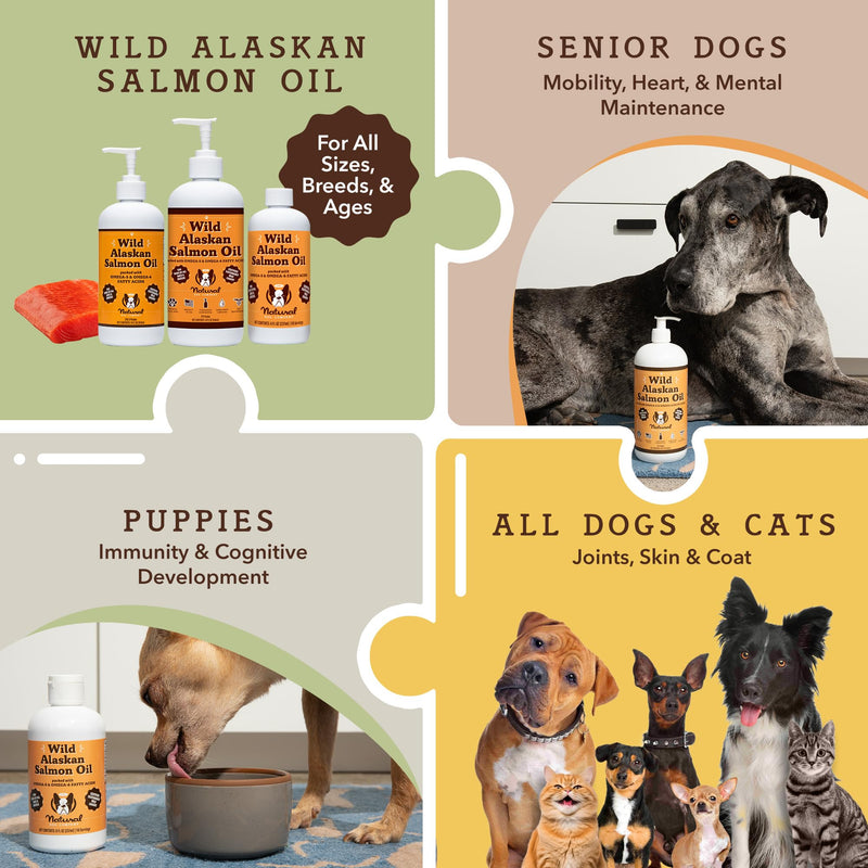 Natural Dog Company Healthy Joints Bundle, Includes (1) Wild Alaskan Salmon Oil - 16 oz., (1) Hip and Joint Chews Supplement - 90 pcs, Vitamins for Dogs, Fish Oil for Dogs - PawsPlanet Australia