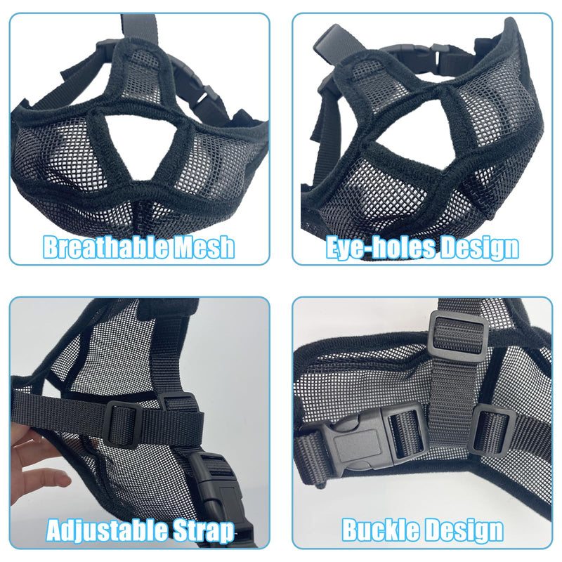 French Bulldog Muzzle Muzzle for Dogs with Flattened Mask for Dogs with Short Snout Dog Muzzle with Short Snout Muzzle Small Dogs Anti Biting Chewing Barking - BeesActive Australia