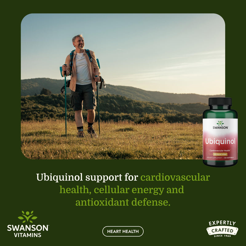 Swanson Ubiquinol CoQ10 Heart Health, 100 mg, 120 Softgels | For Heart Health, Brain Energy and Antioxidant Support, Aids ATP Production, Non-GMO Kaneka-Sourced CoQ10 120 Count (Pack of 1)