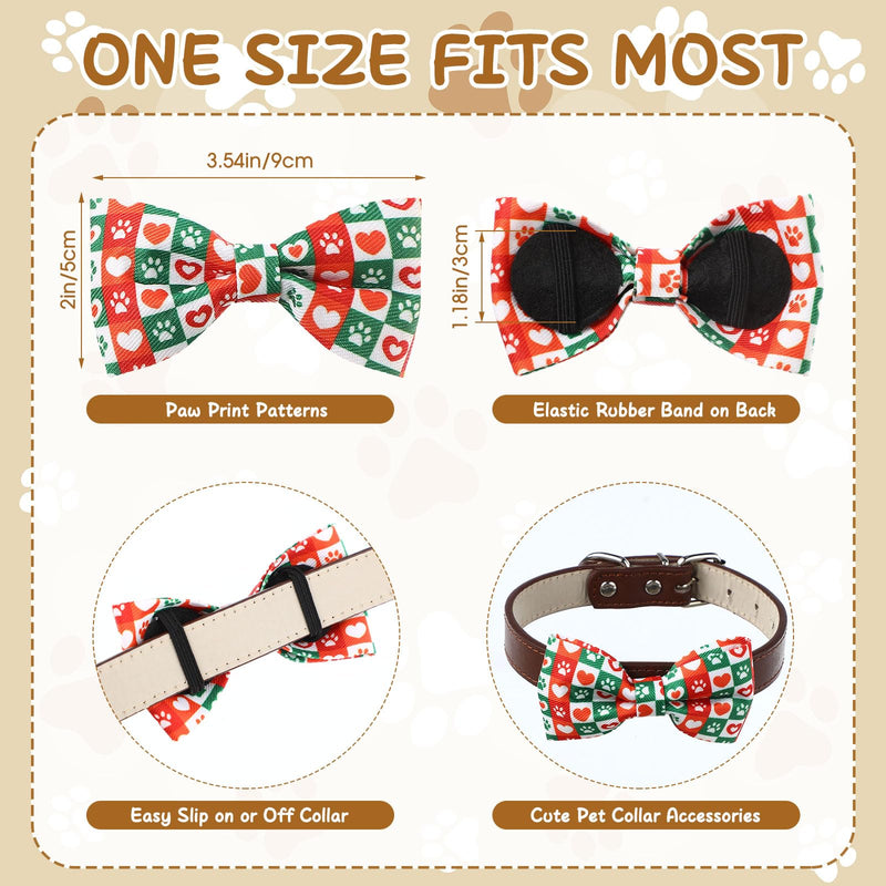 60 Pcs Paw Bone Print Dog Collar Bow Ties Bulk Dog Bowtie Dog Accessories Puppy Bows Detachable Collar Charms Grooming Supplies for Small Medium Large Dogs Cat Pet Costume - BeesActive Australia