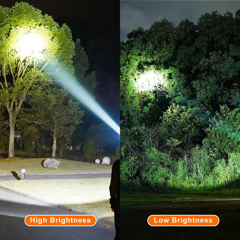 Kitness High Lumen Coon Hunting Light, Hands-Free Superbright LED Headlamp, Waterproof & Rechargeable Spotlight, 2 Light Modes Headlight for Hunting, Hiking and Fishing (Silver-Yellow Light) Silver-Yellow Light