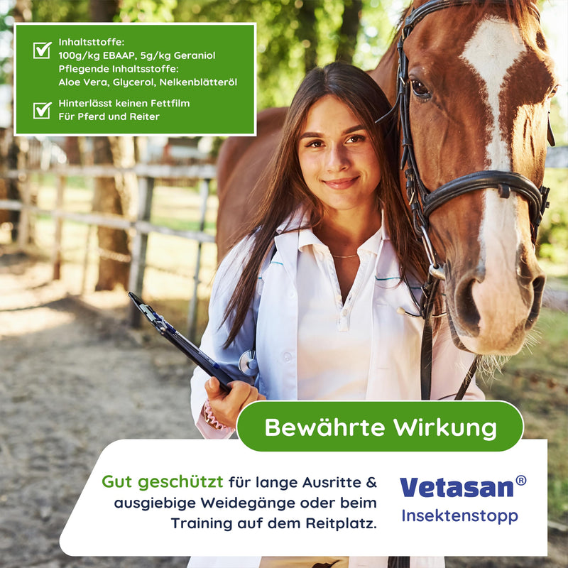 Vetasan Anti Fly Spray Horse 500ml I Insect Spray Horses Against Flies, Horseflies & Mosquitoes I Insect Repellent Spray for Fly Protection Horse Accessories - BeesActive Australia