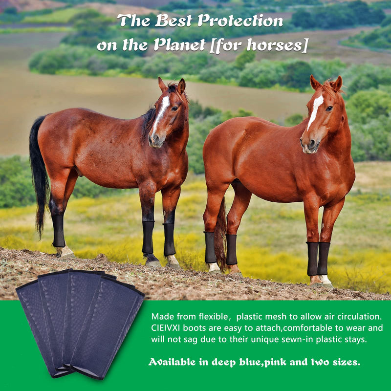 Mesh Fly Boots for Horses,Loose Horse Leggins for Reducing Stomping,Stress & Fatigue Leg Wraps Protective Gear Set of 4 Medium Small¡­ Deep blue - BeesActive Australia
