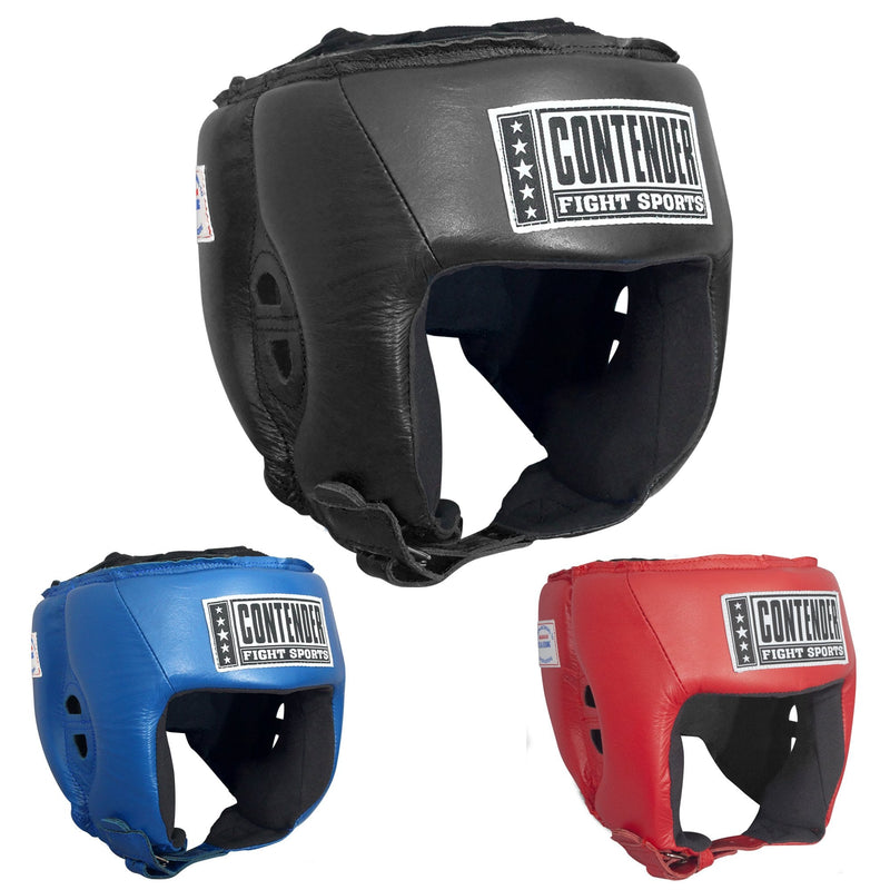 Contender Fight Sports Competition Boxing Headgear without Cheeks Large Red - BeesActive Australia