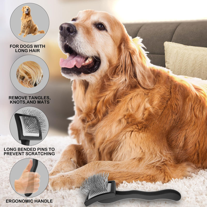 Dog Slicker Brush for Goldendoodles & Golden Doodle Brush for Grooming Kit - Dog Brush for Goldendoodle, Labradoodle, Poodles - Pet Hair Brush for Short & Medium Haired Dogs -Small (Black) - BeesActive Australia