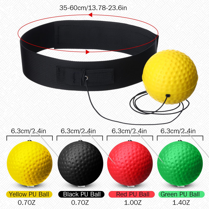 Skylety 10 Pcs Boxing Reflex Ball Headband Set Includes 8 Different React Reflex Ball and 2 Adjustable Headbands for Beginner Proficiency Improvement Fight Skill Hand Eye Coordination Training - BeesActive Australia