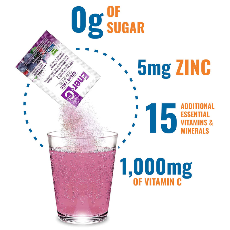 Ener-C Mixed Berry & Ener-D Raspberry Multivitamin Drink Mix, 54 Count | Vitamin Powder for Water, Electrolytes Powder, Hydration Boost Packets, Zero Sugar, Vitamin C & D3 60 Count (Pack of 1)