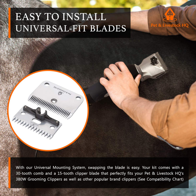Pet & Livestock HQ Replacement Dog Clipper Blades 380W Electric Shaver, Trimmers and Oster Precision Horse Grooming Shears - Thick Matted Hair & Coats - Detachable, Honed, Professional Fur Shaving - BeesActive Australia
