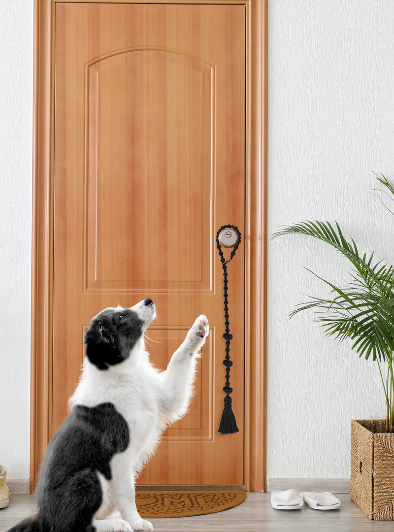 Meplait Dog Doorbells, Dog Doorbells for Potty Training, Adjustable Hanging Door Bell with 9 Bells Dog Bells to Go Outside for Small Medium Large Dogs (Black) Black - BeesActive Australia