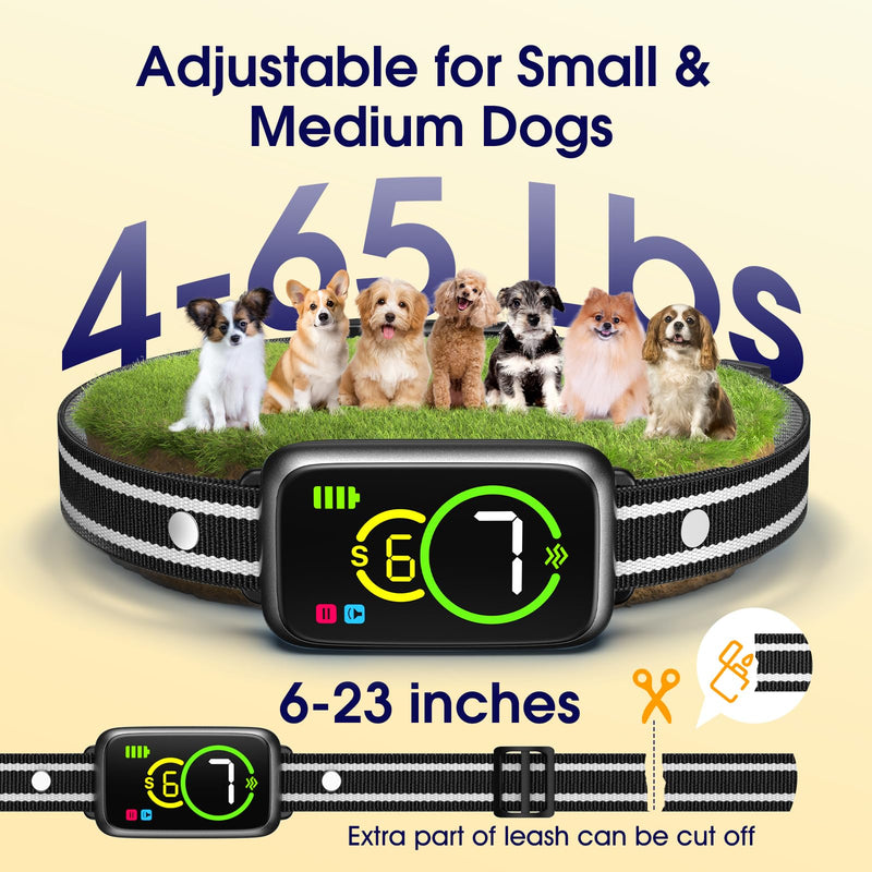 Dog Bark Collar 2 Pack, Smart Bark Collar for Small Medium Large Dogs, Safe & Humane Dog Barking Collar, Automatic Anti Bark Collar with Adjustable Beep Vibration Modes and 7 Sensitivity，Black Black - BeesActive Australia