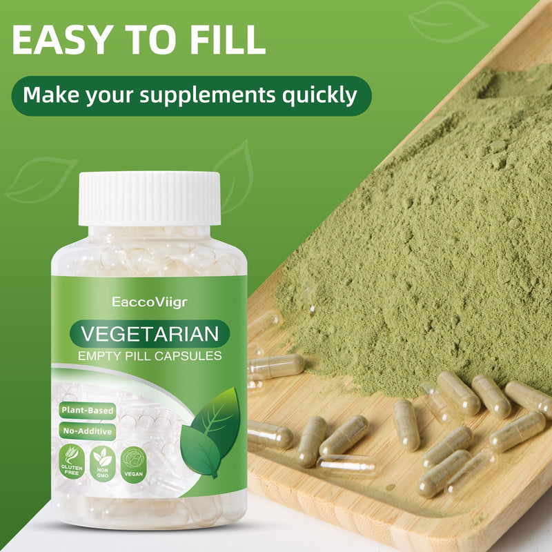 Size 1 Empty Vegan Capsules - Clear Empty Pill Capsules Fillable Capsule Empty for Vitamins, Easy for DIY Supplements 150 Count