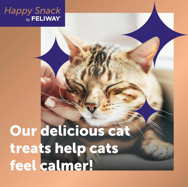 Happy Snack by FELIWAY Delicious Calming Creamy Cat Treats, 24 snack sticks - Helps cats feel calmer and promotes bonding Chicken 1 x 24 Pack