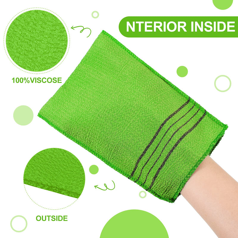 Tatuo 12 Pieces Korean Exfoliating Mitt Glove Italy Towel Body Skin Scrubber Exfoliating Scrubber for Remove Dead Skin Washcloth Korean(Small,Yellow, Green, Blue, Pink) Yellow, Green, Blue, Pink 12 Count (Pack of 1) - BeesActive Australia
