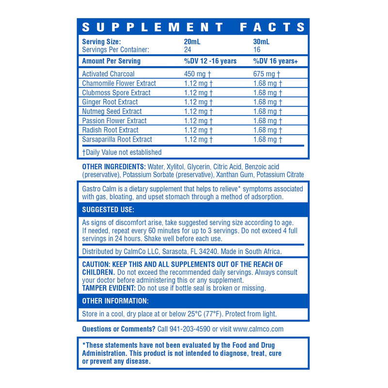 Gastro Calm, Liquid Dietary Supplement, Activated Charcoal, May Relieve Gas, Bloating, and Upset Stomach*, Pure and Allergen-Free. - BeesActive Australia