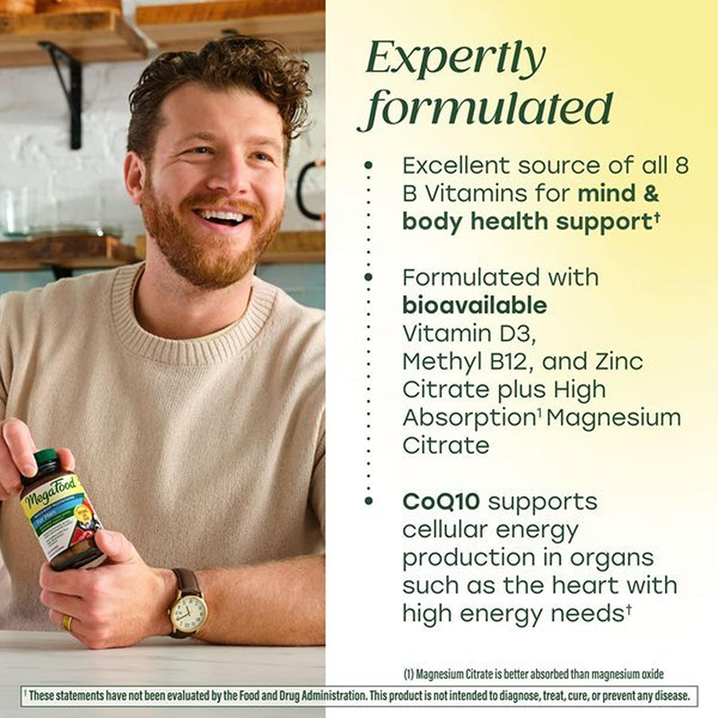 MegaFood Whole Body Multivitamin for Men with 25 Nutrients, 60 Capsules | Mens Multivitamins for Immune, Brain, Heart & Muscle Health, CoQ10, Vitamin D3 K2, Magnesium Citrate, Boron, 30 Servings