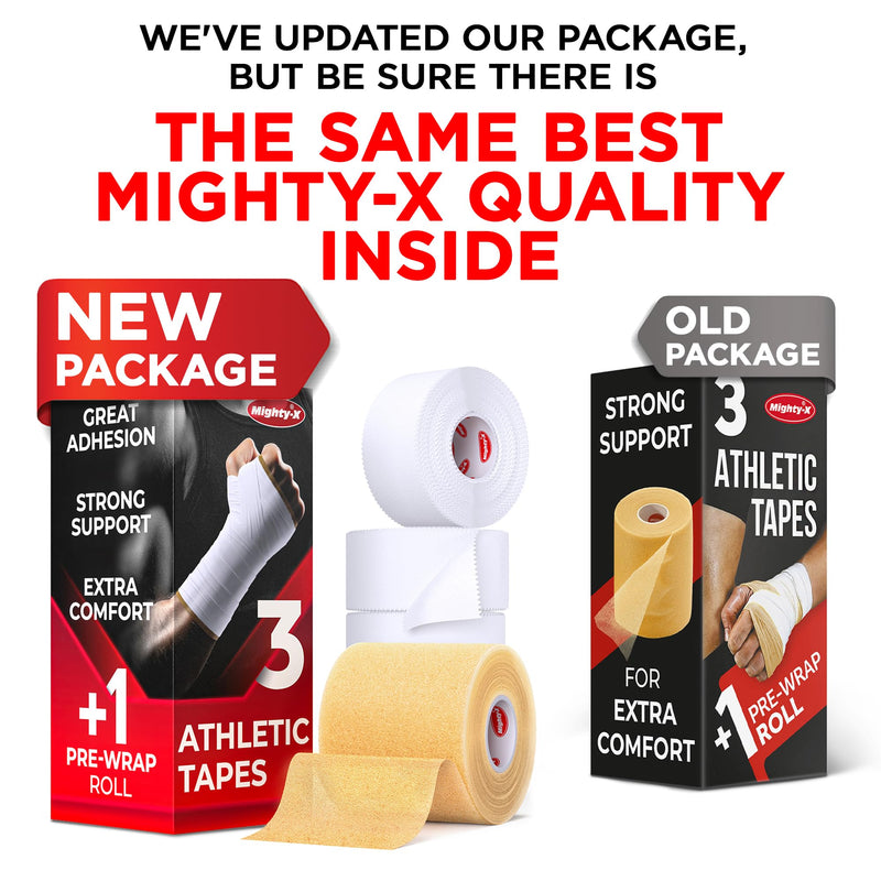 Premium White Athletic Tape for Injuries - 3 Pack with Pre-wrap - Easy Tear & No Sticky Residue - Sports Zinc Oxide Tape - Ankle, Wrist, Fingers - Ideal for Soccer, Gymnastics, Boxing - BeesActive Australia