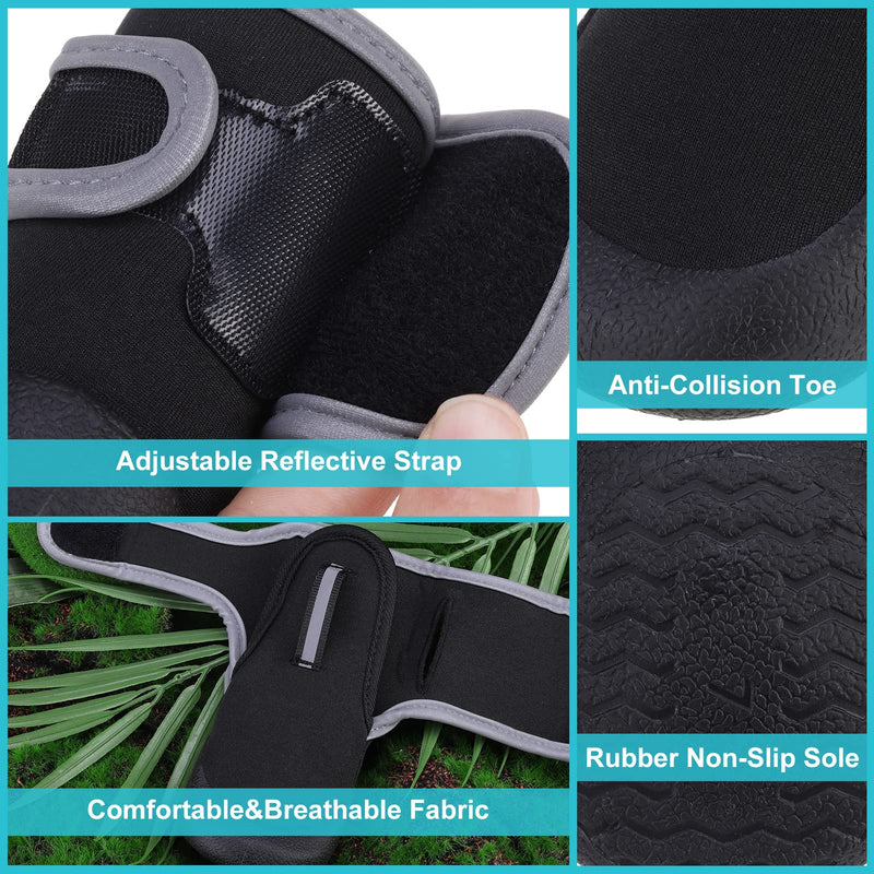 EXPAWLORER Anti-Slip Dog Boots-Dog Boots & Paw Protectors for Winter,Waterproof Dog Socks for Small Medium Large Dogs,Dog Booties for Outdoor Snow Rain Days,Dog Shoes for Hot Pavement,Hiking Walking Black S - BeesActive Australia