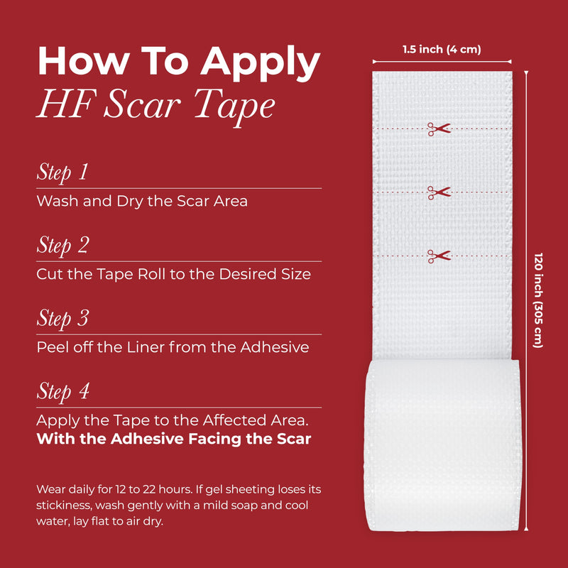HealFast Physician Formulated Silicone Scar Sheets - Advanced Crosspolymer Medical Grade Silicone Scar Tape for Surgery, C Section, Keloids & Hypertrophic Scars - Silicone Tape For Scars - BeesActive Australia
