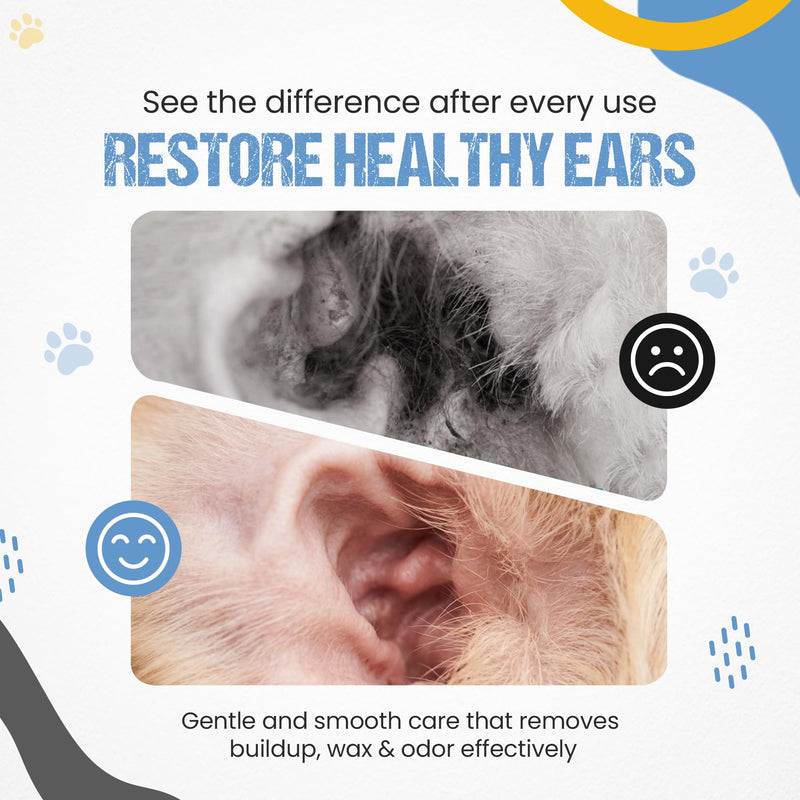 Ani-Safe Dog and Cat Ear Drops, 120ml, Alcohol-Free Cleanser, Aloe Vera Formula, with Flexible Silicone Nozzle, wax, head shaking