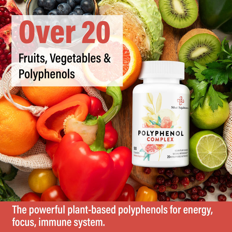 Polyphenols Supplement with Resveratrol & Quercetin, 270 Capsules | Plant-Based Formula • Polyphenol Superfood Blend • Botanical Antioxidants • Daily Wellness Formula 90 Count (Pack of 3)