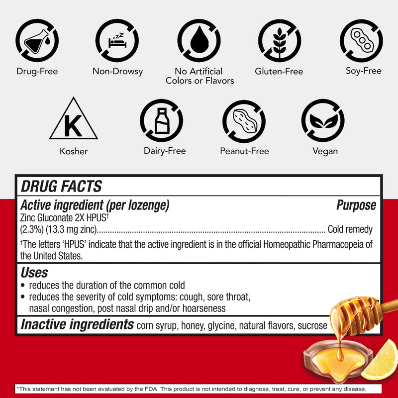 Cold-Eeze Soft-Center Liquid Honey Zinc Lozenges, Homeopathic Cold Remedy, Reduces Duration of The Common Cold, Sore Throat, Cough, Congestion and Post Nasal Drop, 25 Count - BeesActive Australia
