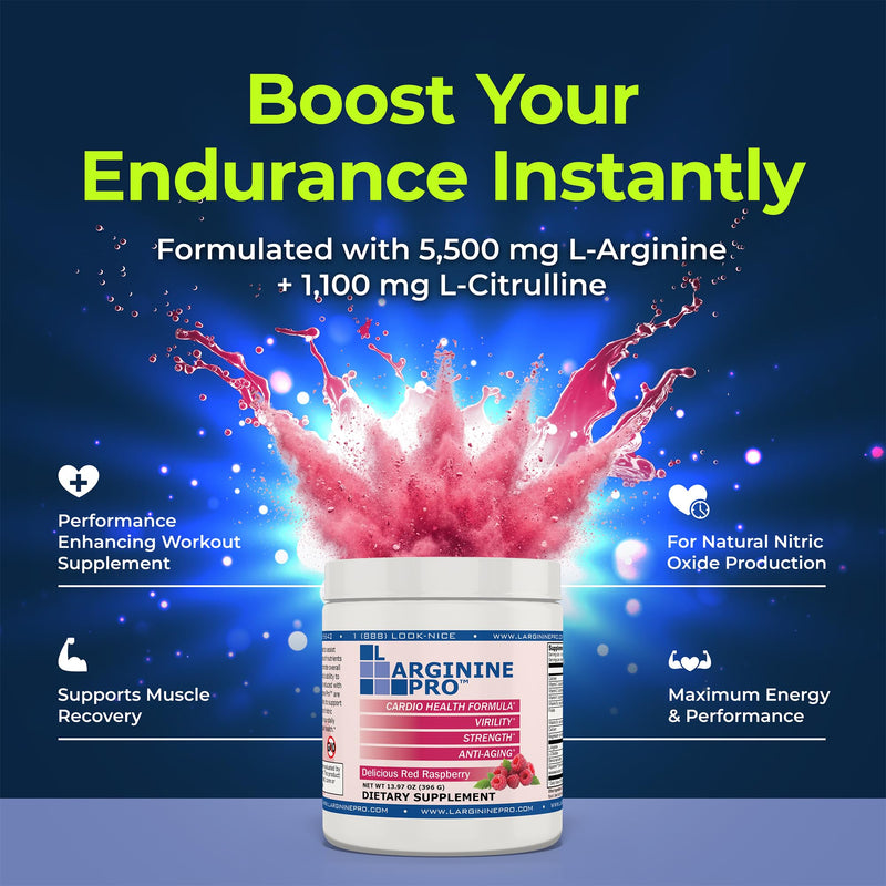 Supplement Powder | 30 Packets Single Serve Travel Size | 5,500mg of L-arginine Plus 1,100mg L-Citrulline, Orange