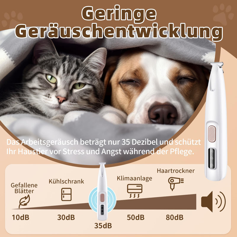 Pet hair trimmer with LED light, professional animal hair trimmer, wireless dog paw trimmer, pet razor for dogs, cats, paws, eyes, ears, face, body, 1 piece - BeesActive Australia