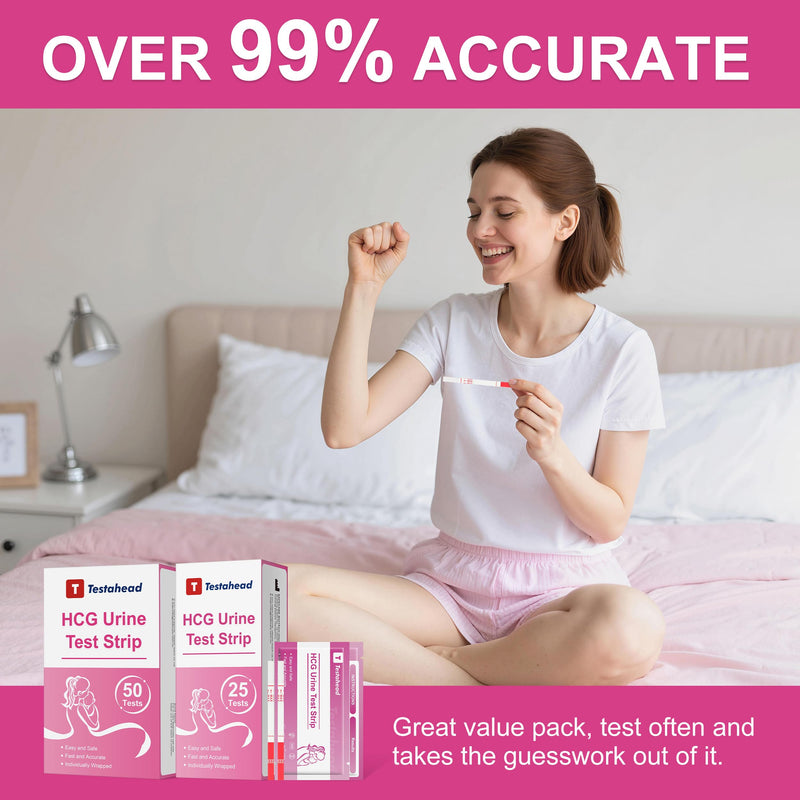 T TESTAHEAD Pregnancy Test Strips, 50 Count, High Sensitivity Home Tests for Early Detection