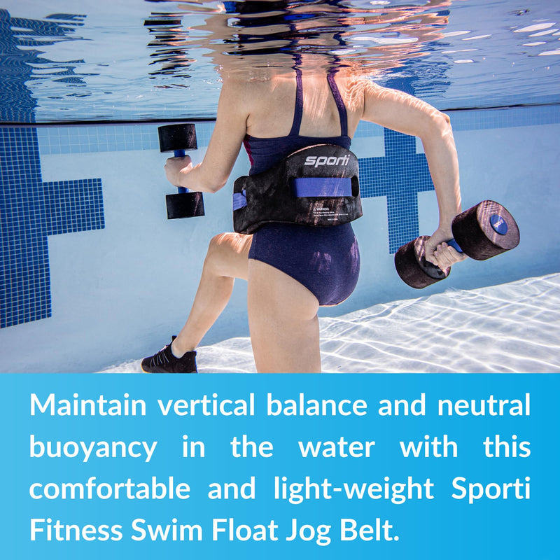 Sporti Swim Belts, Swim Float Jogbelt with Adjustable Belt for Water Fitness Exercises, Swimming Trainer Flotation Belt Fitness Belt - Black Large-X-Large