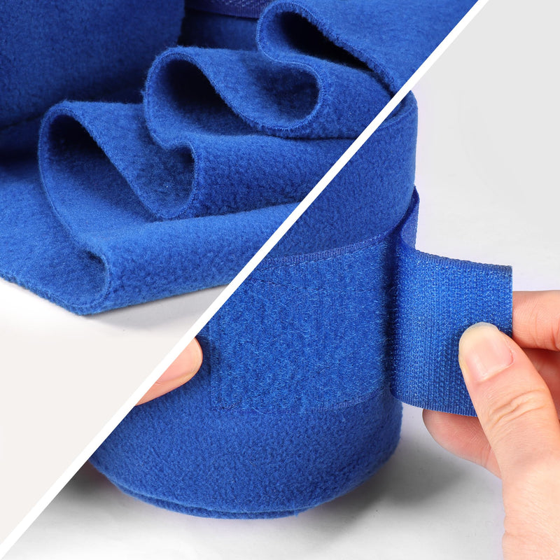 Asooll Horse Wraps,Horse Polo Wraps with Tape,4 PCS Soft Fleece Equestrian Leg Wraps,Horse Hoof Guard,Thickened Polar Fleece Bandage Protects Ligaments for Livestock Cow Horse,Blue - BeesActive Australia
